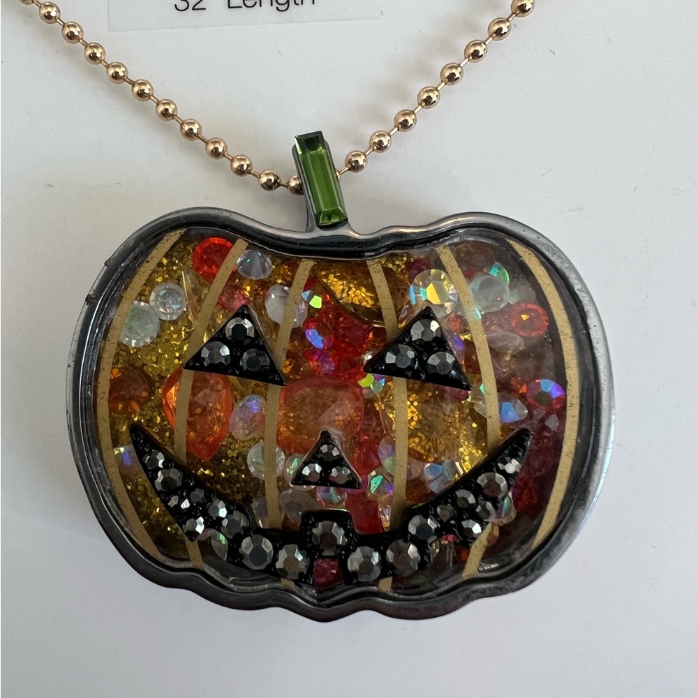 Betsey Johnson Pumpkin Pendant Necklace - Picture 2 of 2